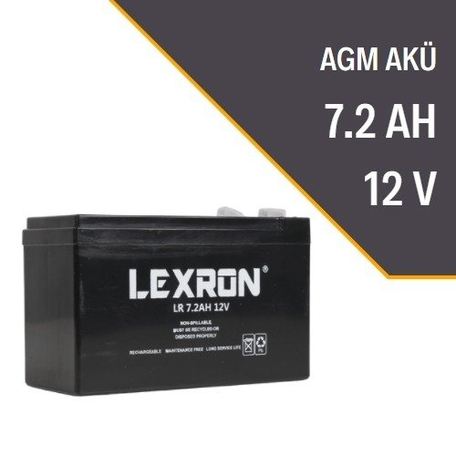 Lexron 12 V 7.2 Amper AGM (Kuru Tip) Akü