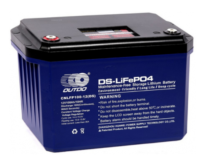 Outdo LifePo4 (Lityum Demir Fosfat ) 12.8 Volt 100 Amper Dijital Ekranlı Akü