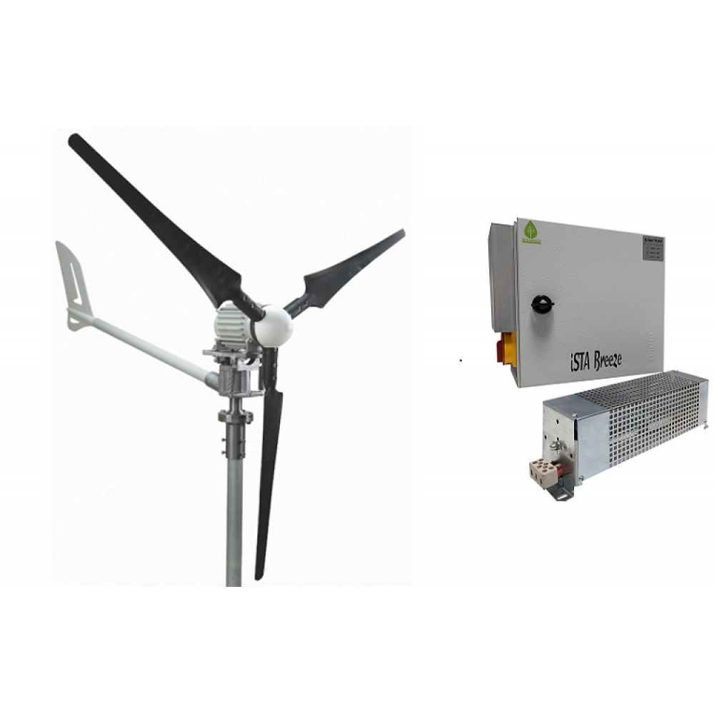Set 2000W 48V Windsafe Korumalı Rüzgar Türbini + Wind Pro Şarj Kontrol Cihazı iSTA-BREEZE